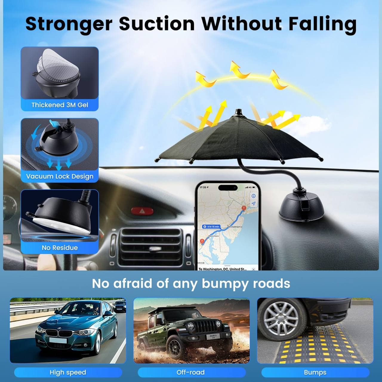 ☂️Avtomobil tarpedasida telefon uchun Soyabon